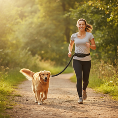 Dog Walking Belt with Detachable Shockproof Leash lifestyle action shot