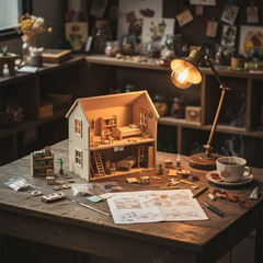Robotime DIY Miniature Dollhouse Kit lifestyle photo
